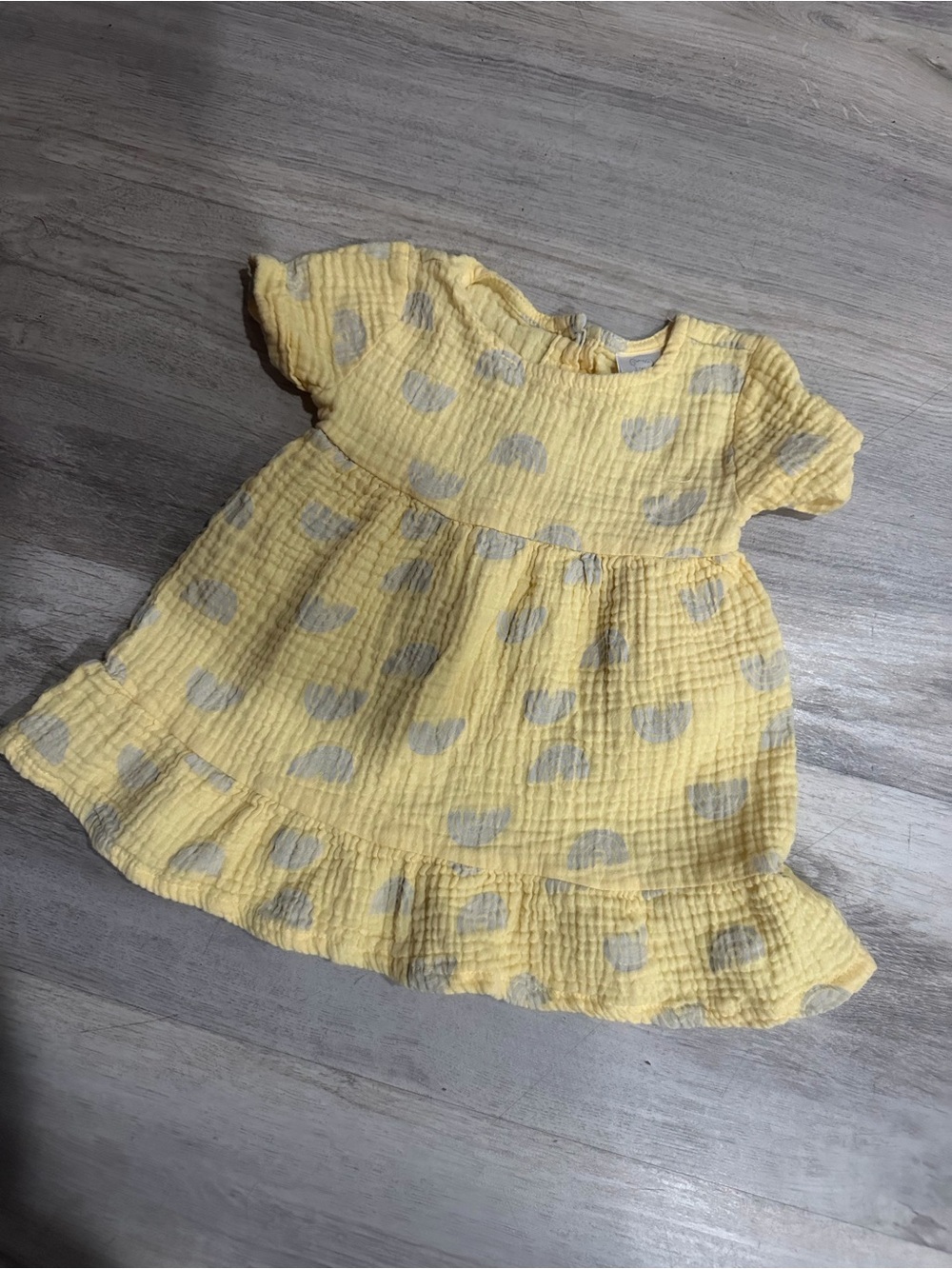 Yellow Baby Dress with Heart Print